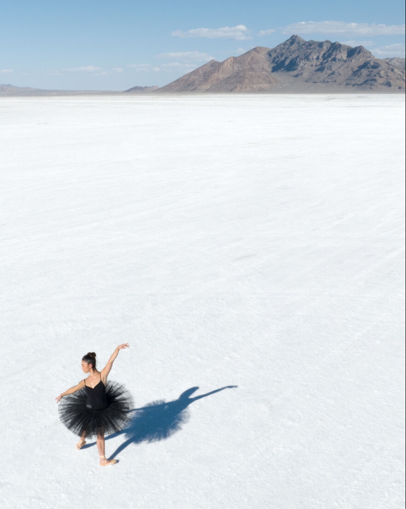 Swan Lake Reimagined: 16 Aerial Photos Of Ballet Dancers Captured On The Salt Lake In Utah