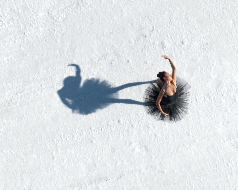 Swan Lake Reimagined: 16 Aerial Photos Of Ballet Dancers Captured On The Salt Lake In Utah