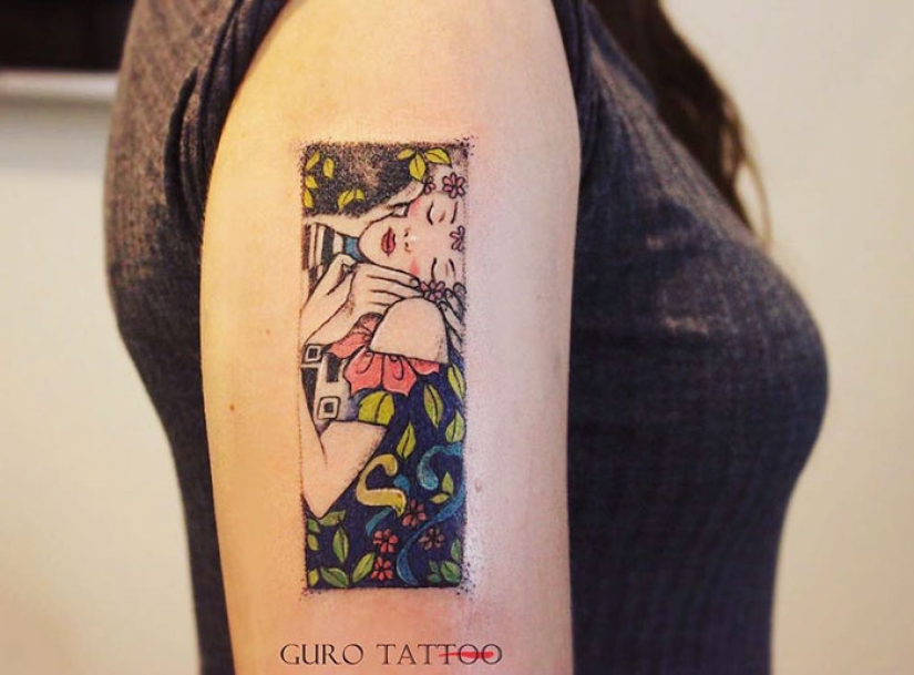 Tattoos for those who are delighted with the work of Gustav Klimt