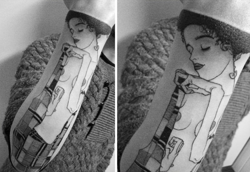 Tattoos for those who are delighted with the work of Gustav Klimt