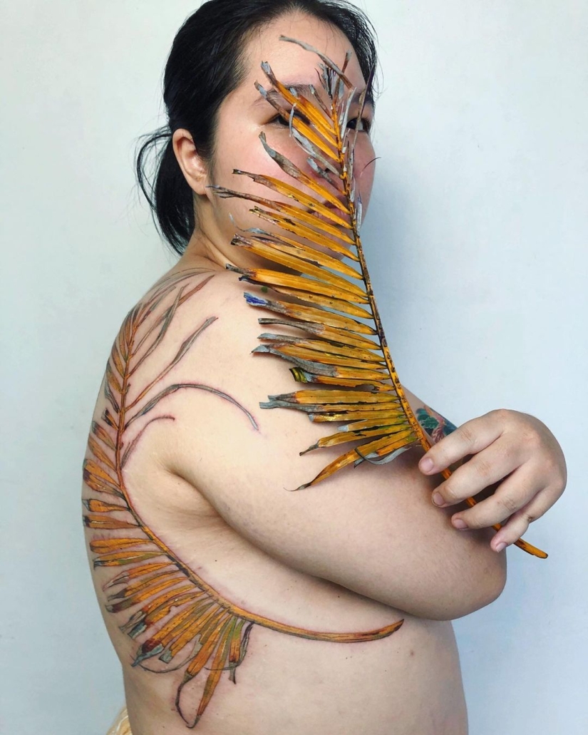 Tatuajes increíbles que no se pueden distinguir de las plantas vivas