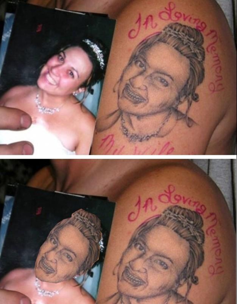 Tatuajes irreales de personas y animales reales. Tatuajes irreales de personas y animales reales.