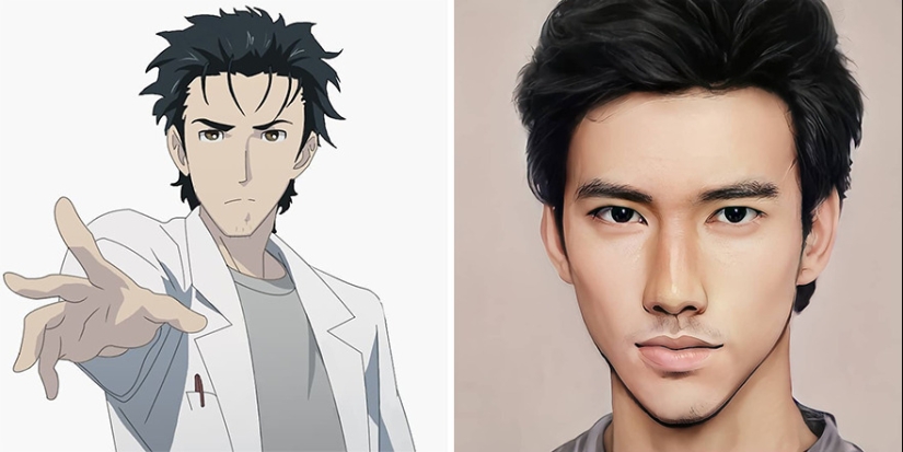 The artist and the neural network showed how anime characters would look in real life
