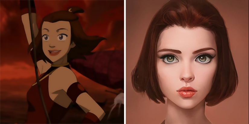 The artist and the neural network showed how anime characters would look in real life