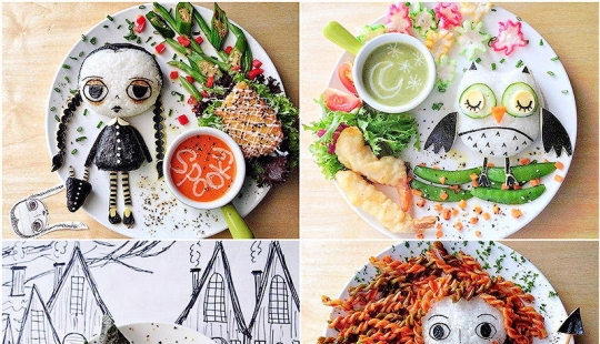 The artist turns dishes into masterpieces