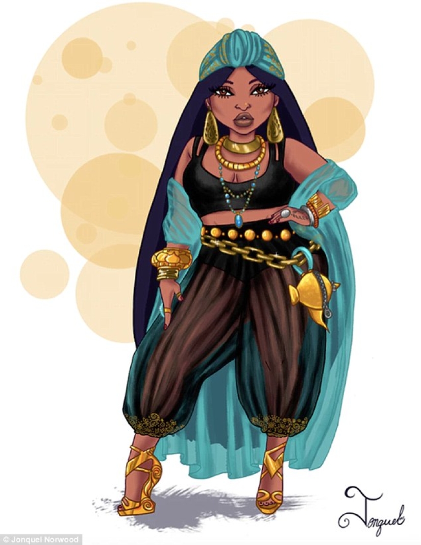 The artist, who was teased for being overweight, painted Disney princesses with luxurious shapes The artist, who was teased for being overweight, painted Disney princesses with luxurious shapes