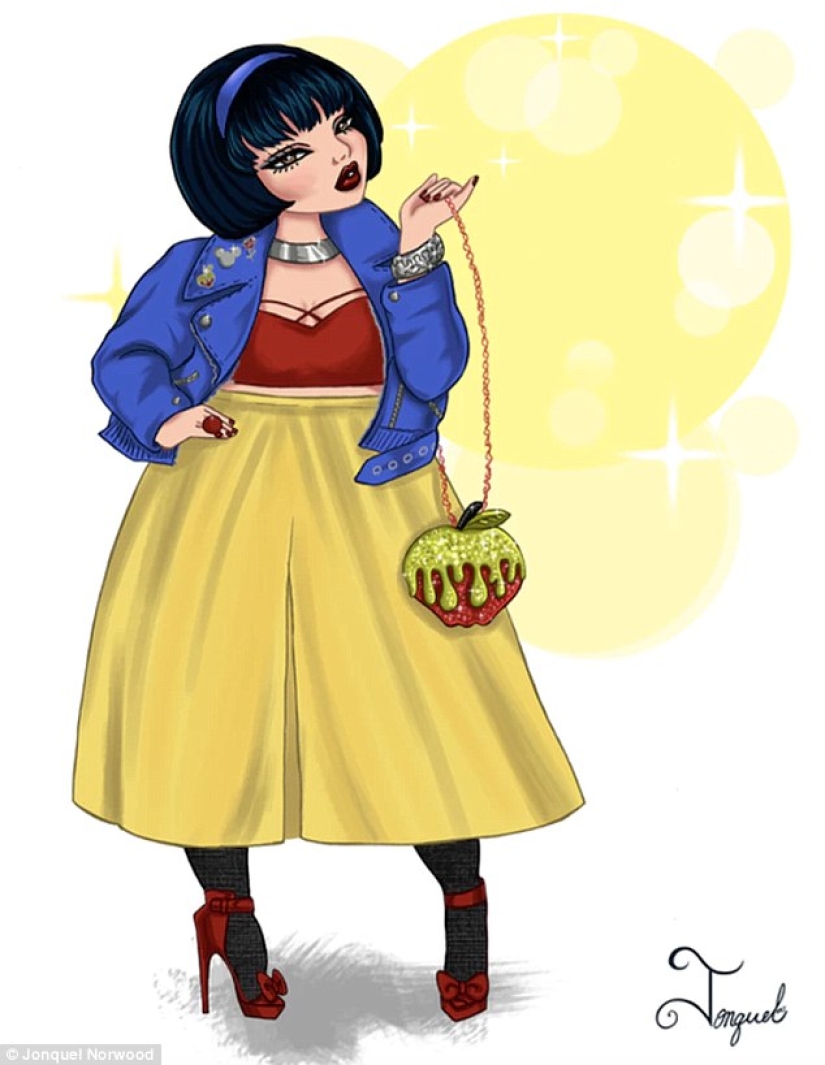 The artist, who was teased for being overweight, painted Disney princesses with luxurious shapes The artist, who was teased for being overweight, painted Disney princesses with luxurious shapes