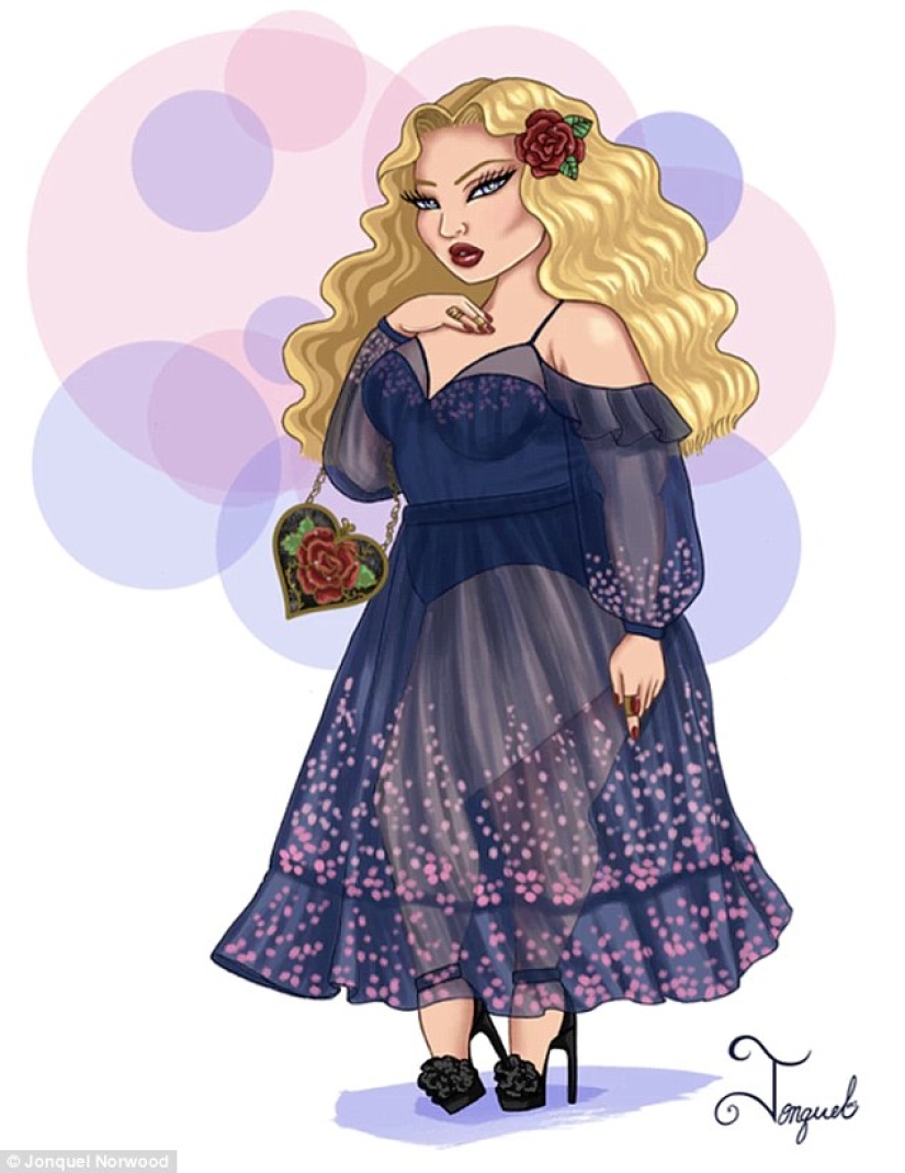 The artist, who was teased for being overweight, painted Disney princesses with luxurious shapes The artist, who was teased for being overweight, painted Disney princesses with luxurious shapes