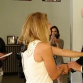 The bride was escorted to the altar by a man who had her father's heart transplanted