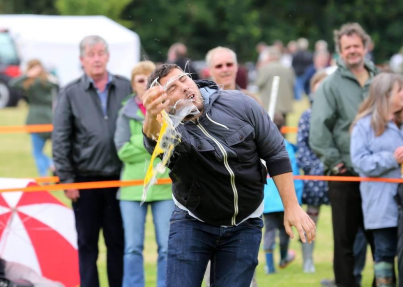 The British held the World Egg Throwing Championship