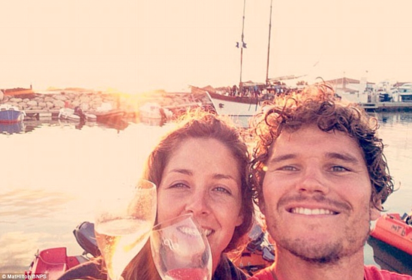 The couple sailed on a homemade boat with oars the way from England to France