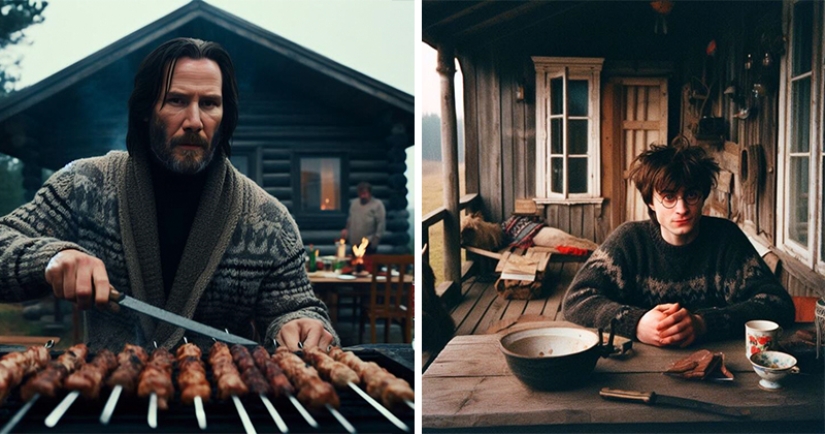 The DALLE-3 neural network sent heroes of films and TV series to the autumn dacha The DALLE-3 neural network sent heroes of films and TV series to the autumn dacha