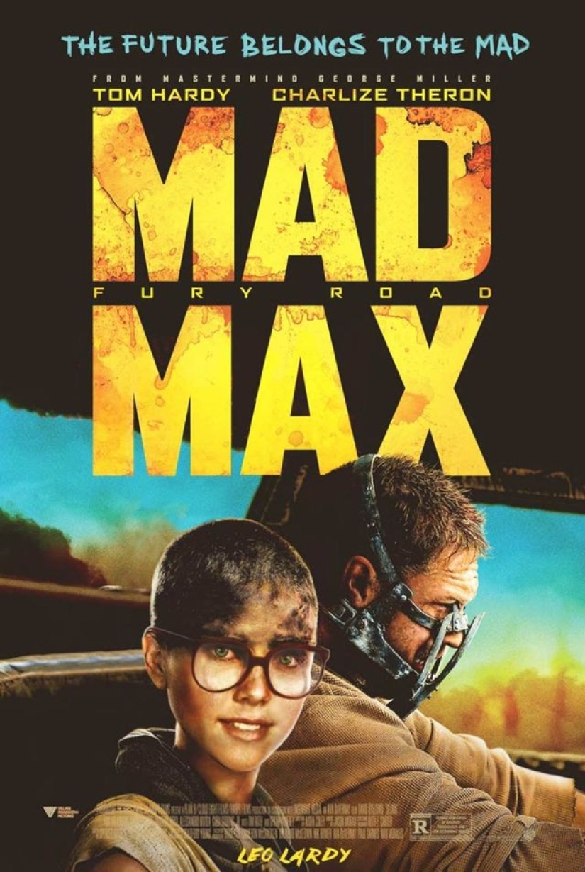 The designer placed children's photos of actors on film posters The designer placed children's photos of actors on film posters