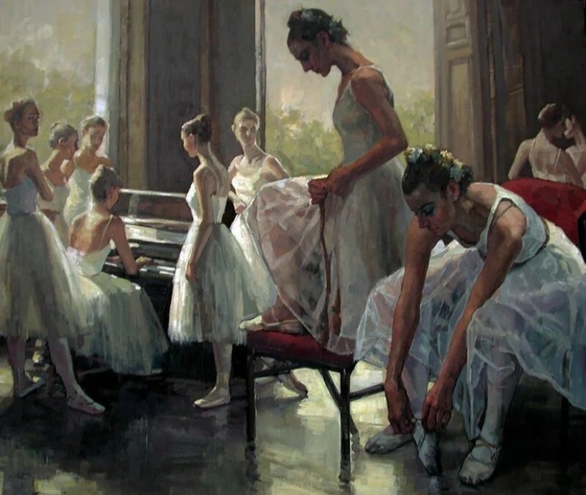 The female figure and its dynamics of movement in ballet in Zhang's paintings The female figure and its dynamics of movement in ballet in Zhang's paintings