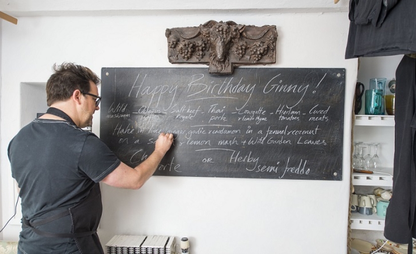 The man turned his living room into a restaurant