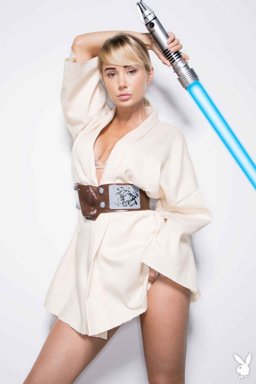 The Playboy model tried on images of her favorite characters from "Star Wars"