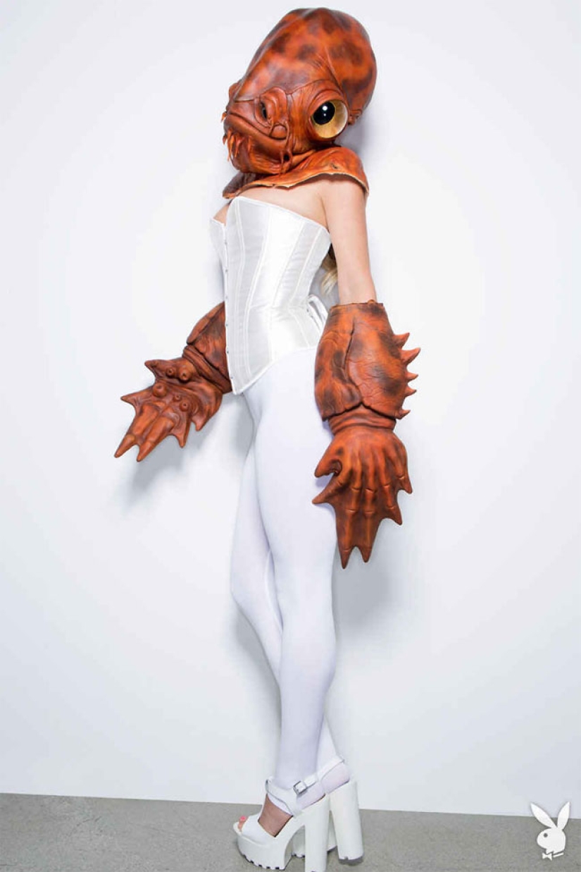 The Playboy model tried on images of her favorite characters from "Star Wars"