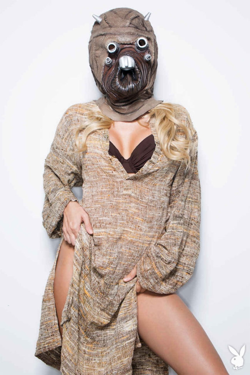The Playboy model tried on images of her favorite characters from "Star Wars"