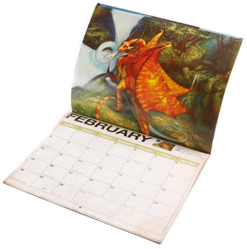 The strangest gift is a calendar with copulating dragons for 2017 The strangest gift is a calendar with copulating dragons for 2017