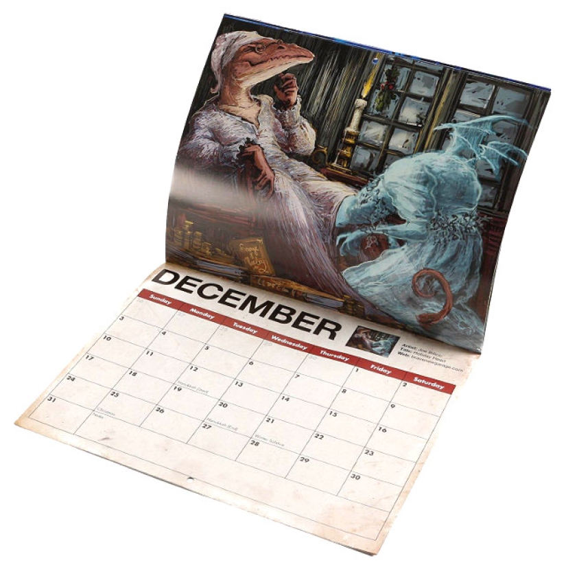 The strangest gift is a calendar with copulating dragons for 2017 The strangest gift is a calendar with copulating dragons for 2017