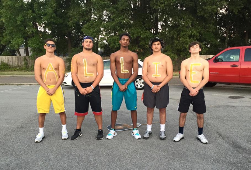 The teenager shaved his head in solidarity with his girlfriend with cancer