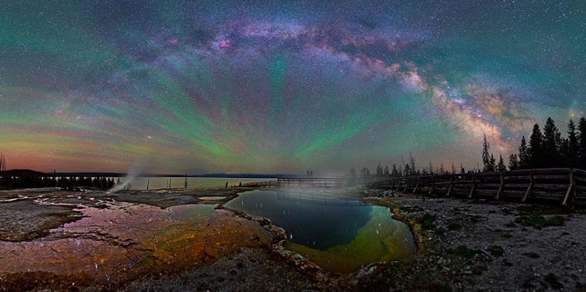 The view of the Milky Way over Yellowstone National Park is simply breathtaking. The view of the Milky Way over Yellowstone National Park is simply breathtaking.