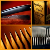 The work of a hairdresser and his working tools