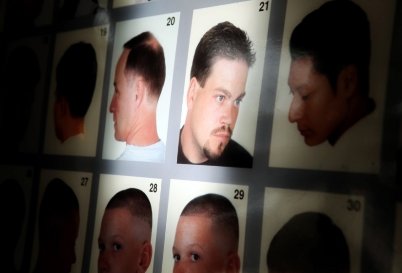 The work of a hairdresser and his working tools The work of a hairdresser and his working tools