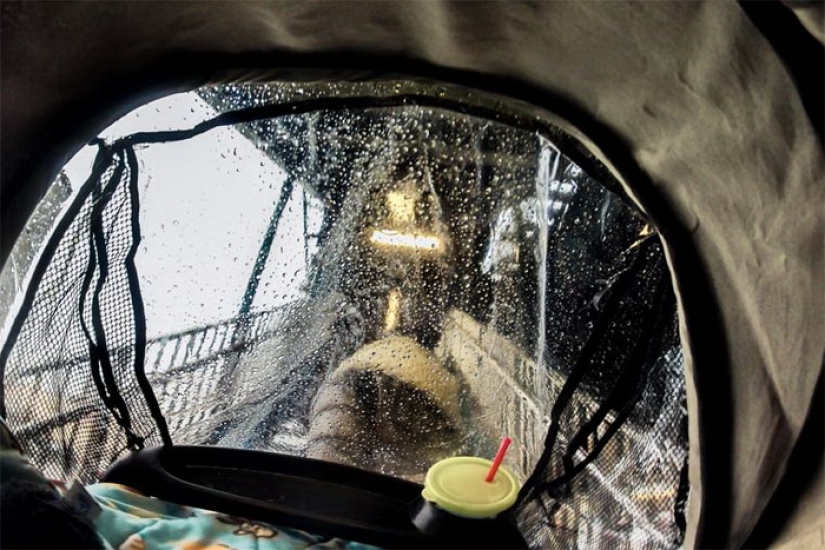 The world through the eyes of a baby in a stroller The world through the eyes of a baby in a stroller