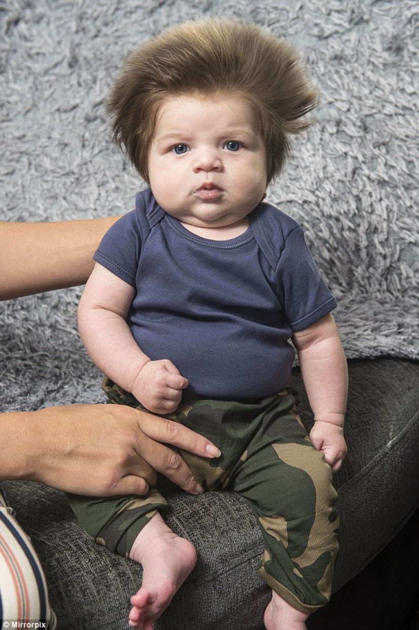 This 2-month-old baby already boasts an incredible head of hair
