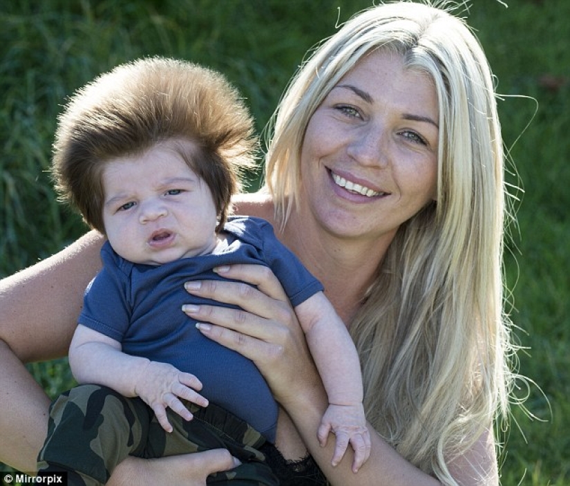 This 2-month-old baby already boasts an incredible head of hair