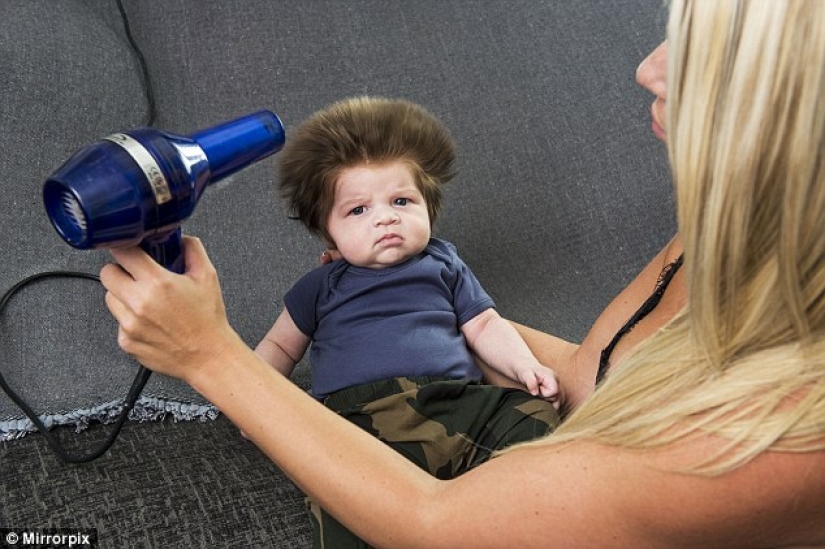 This 2-month-old baby already boasts an incredible head of hair