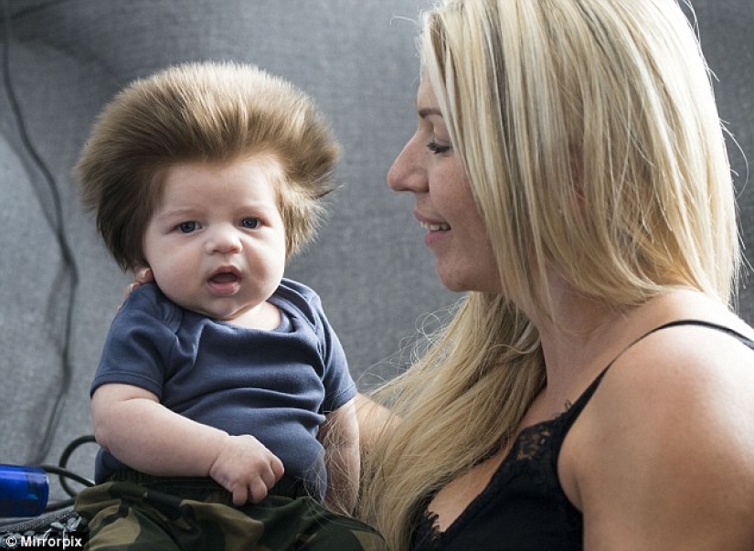 This 2-month-old baby already boasts an incredible head of hair