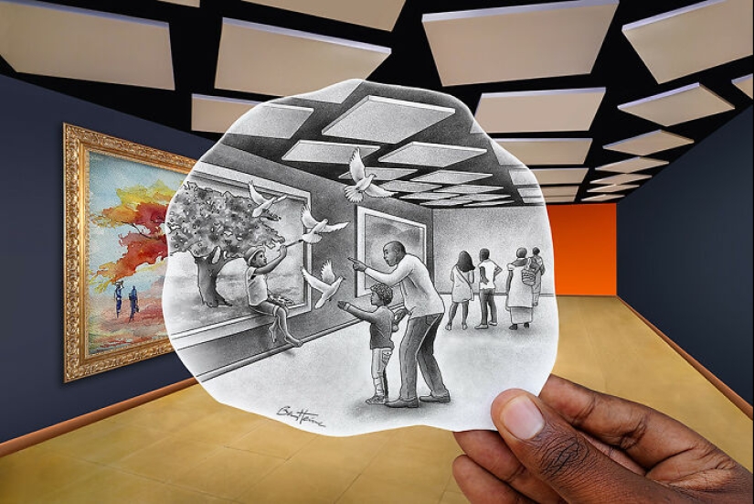 This Artist Merges His Pencil Illustrations With Photography, And The Effect Is Quite Unique