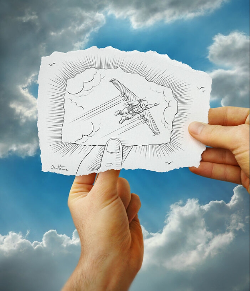 This Artist Merges His Pencil Illustrations With Photography, And The Effect Is Quite Unique