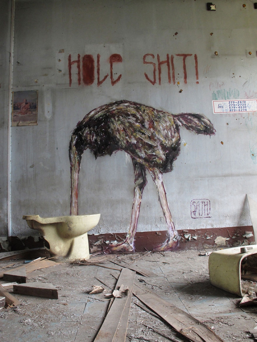 This street art flirts with the environment