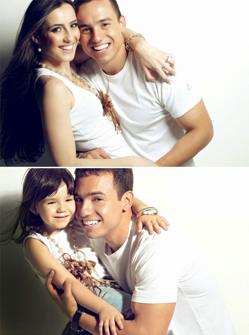 Three years after the tragedy, a Brazilian recreates a photo of his late wife with his three-year-old daughter