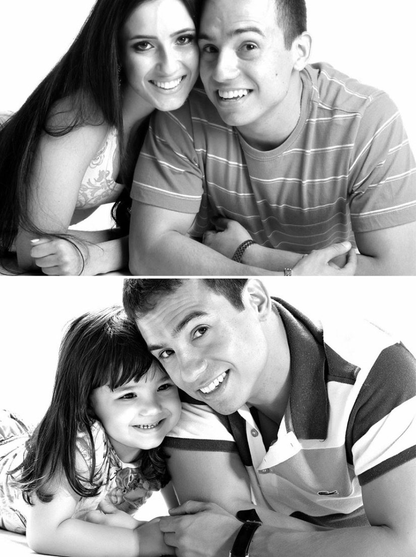 Three years after the tragedy, a Brazilian recreates a photo of his late wife with his three-year-old daughter