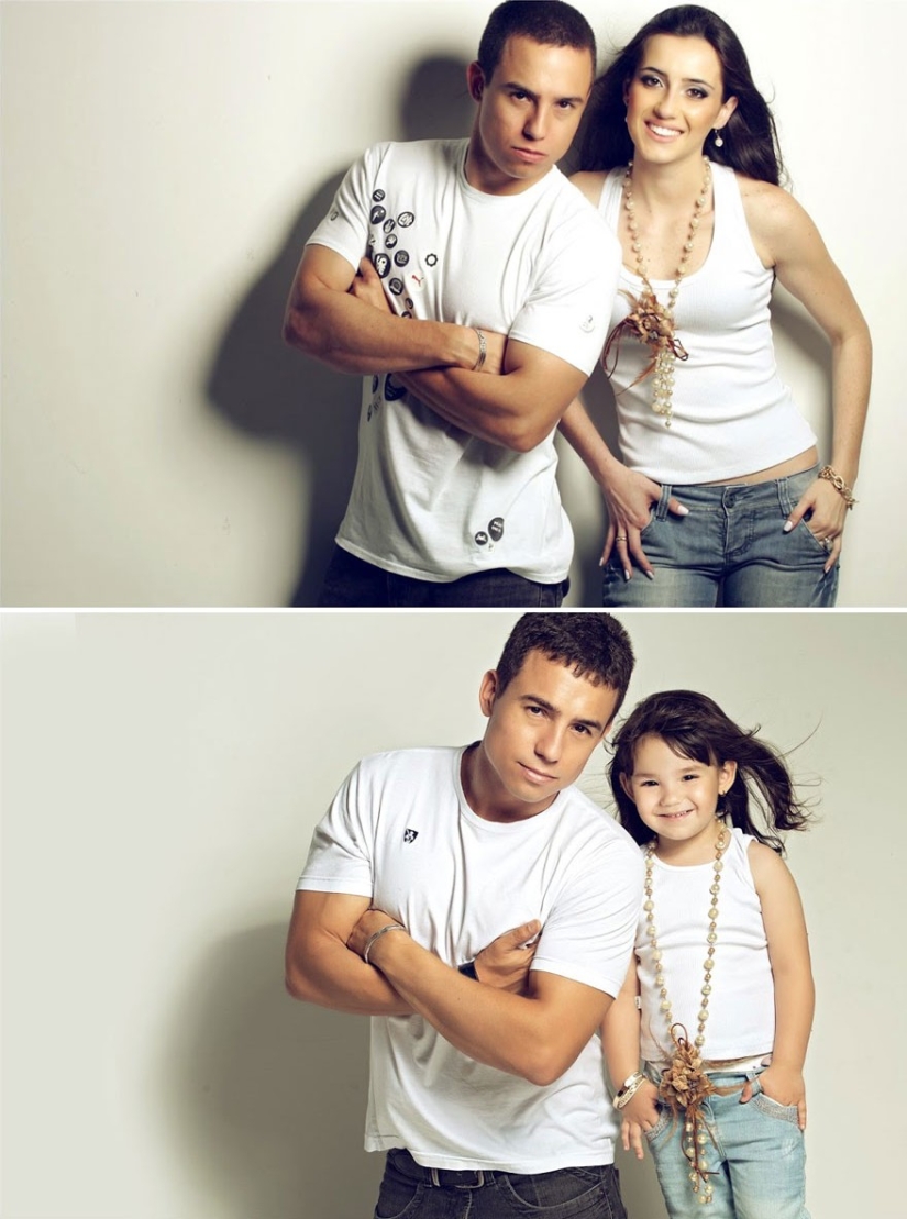 Three years after the tragedy, a Brazilian recreates a photo of his late wife with his three-year-old daughter