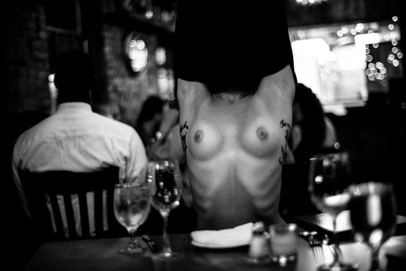 Topless in downtown New York Topless in downtown New York