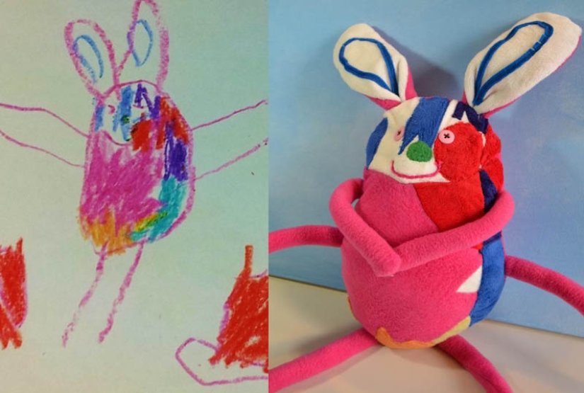 Toys created from children's drawings
