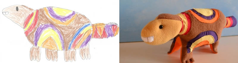 Toys created from children's drawings