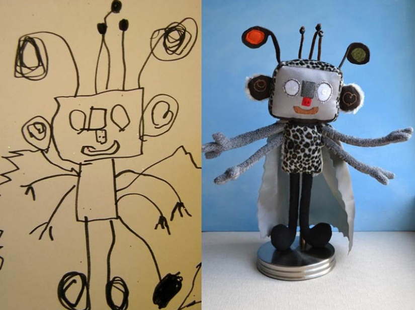 Toys created from children's drawings