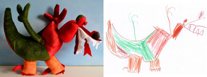 Toys created from children's drawings
