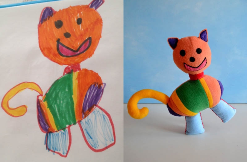 Toys created from children's drawings