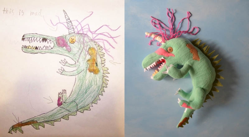 Toys created from children's drawings