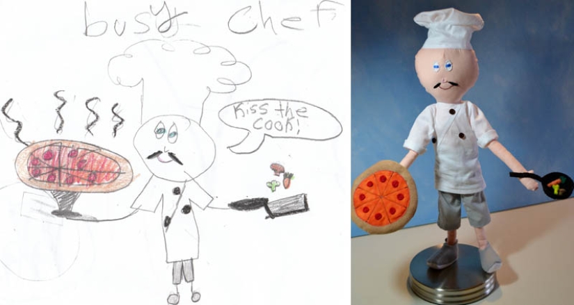 Toys created from children's drawings