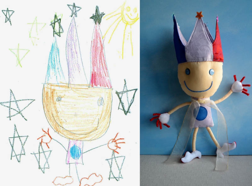 Toys created from children's drawings