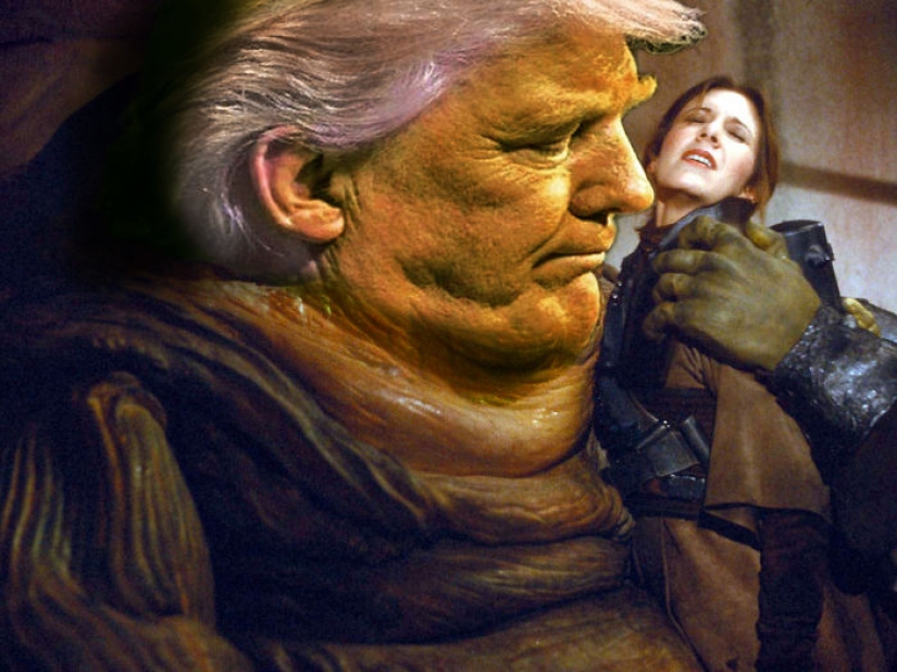 Trump asked not to publish his pictures with a double chin, but the Internet responded with photojabs Trump asked not to publish his pictures with a double chin, but the Internet responded with photojabs