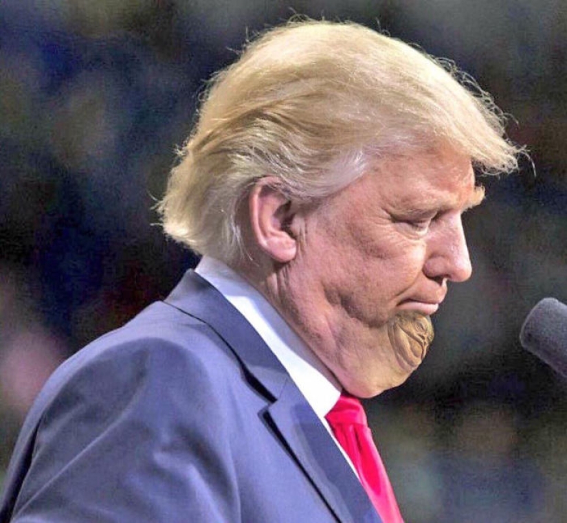 Trump asked not to publish his pictures with a double chin, but the Internet responded with photojabs Trump asked not to publish his pictures with a double chin, but the Internet responded with photojabs